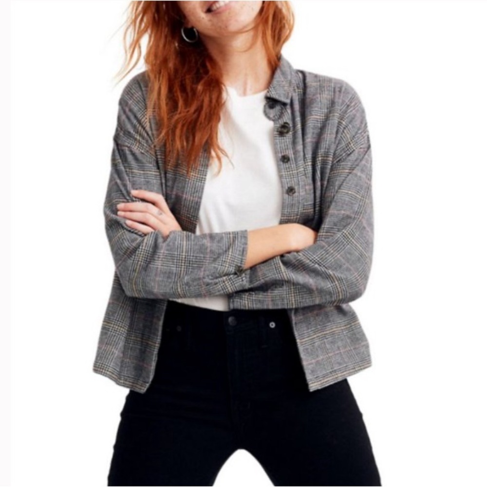Madewell button down plaid flannel Bromley shirt.